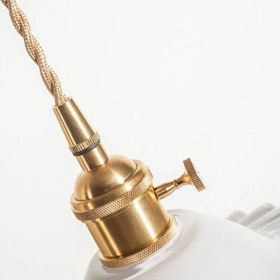 European Vintage Rustic Glass Copper 1-Light Pendant Light