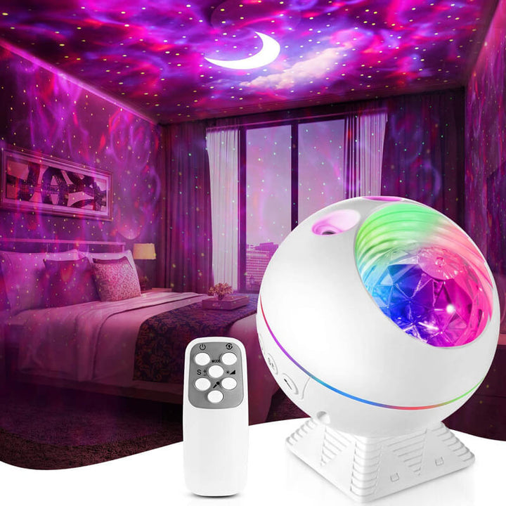 Lampe LED moderne en plastique à sept couleurs, Projection d'étoiles contrôlée par le son, veilleuse 
