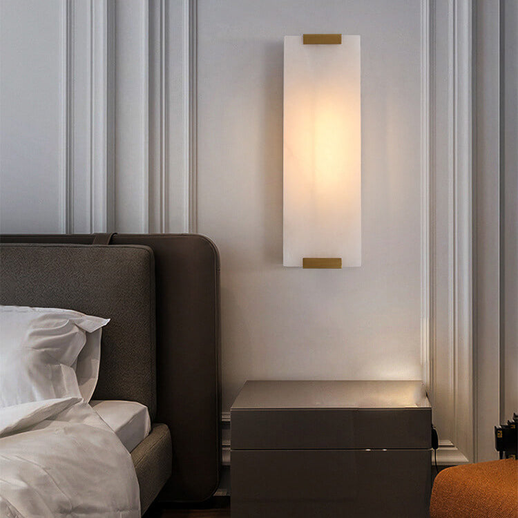 Diseño de Tira de Mármol de Cobre de Lujo Luz Nórdica Aplique de Pared de 3 Luces 