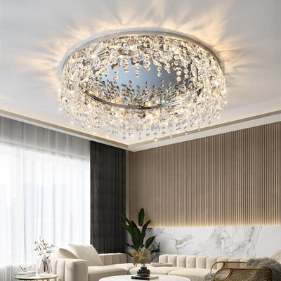 Modern Crystal Pendant Nordic Light Luxury 6/8/12-Light Flush Mount Light