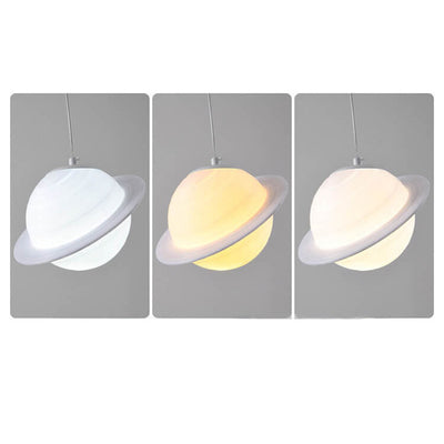 Nordic Creative Saturn Planet 1-Light Semi Flush Mount Ceiling Light