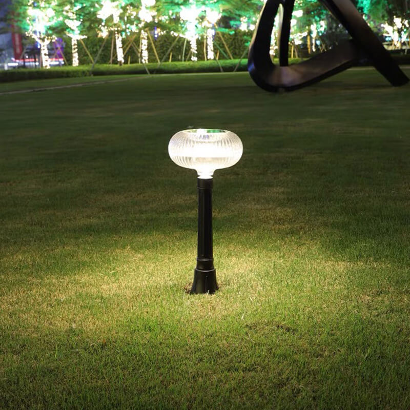 Modern Simplicity Solar Cylinder Oval Aluminum PC LED Outdoor Light For Garden