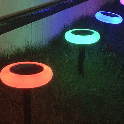 Einfache 7-farbige runde Pflaumenblüten-LED-Gartenlandschaftsleuchte im Freien 