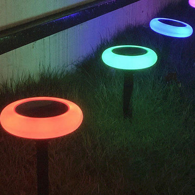 Simple 7 Color Round Plum Blossom LED Outdoor Garden Landscape Light
