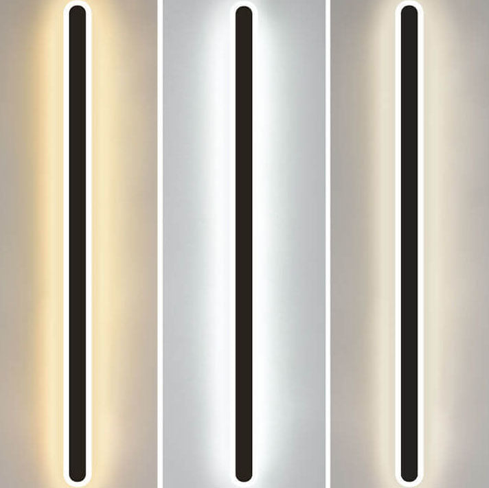 Modern Minimalist Long Bar Iron Acrylic LED Wall Sconce Lamp