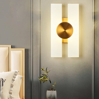 Modern Minimalist Square Oval Geometric Acrylic Stainless Steel LED Wall Sconce Lamp