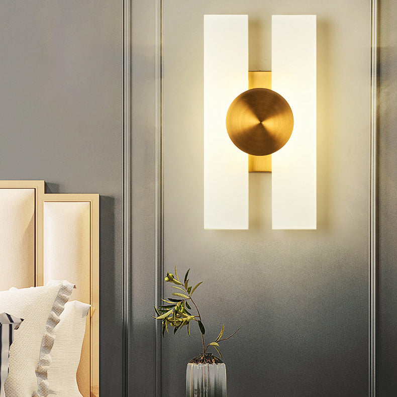 Modern Minimalist Square Oval Geometric Acrylic Stainless Steel LED Wall Sconce Lamp