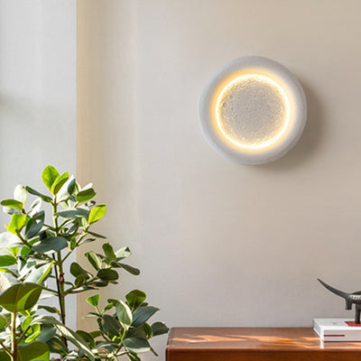 Modern Creative Moon Round Cement LED Wall Sconce Lamp