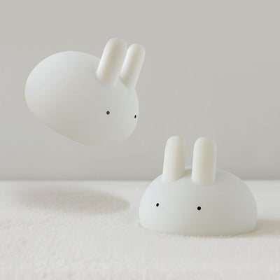 Lámpara de Mesa con Luz Nocturna LED de Silicona Creativa con Forma de Conejo de Dibujos Animados 