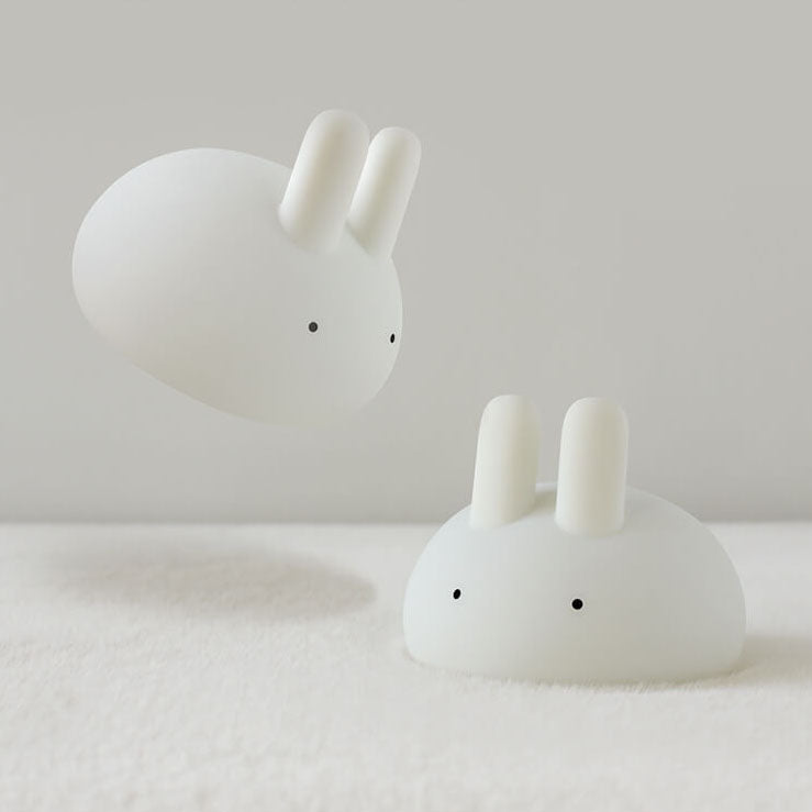 Lámpara de Mesa con Luz Nocturna LED de Silicona Creativa con Forma de Conejo de Dibujos Animados 