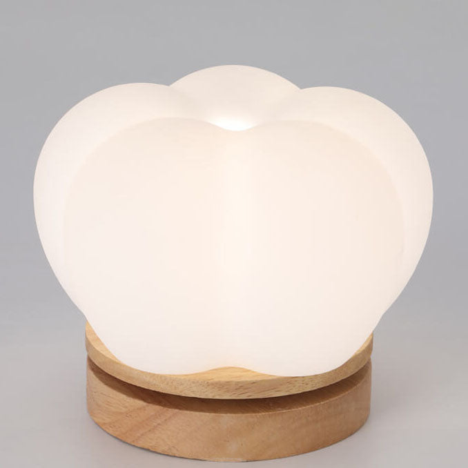 Moderne Creme Wolke Holz Rotomolding 1-Licht Deckenleuchte mit halber Einbauleuchte 