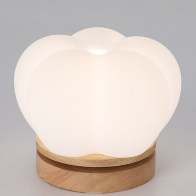 Modern Cream Cloud Wood Rotomolding 1-Light Semi-Flush Mount Ceiling Light
