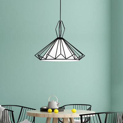 Nordisch minimalistisches reines schwarzes Eisenrahmen-PVC 1-Licht-Pendelleuchte 