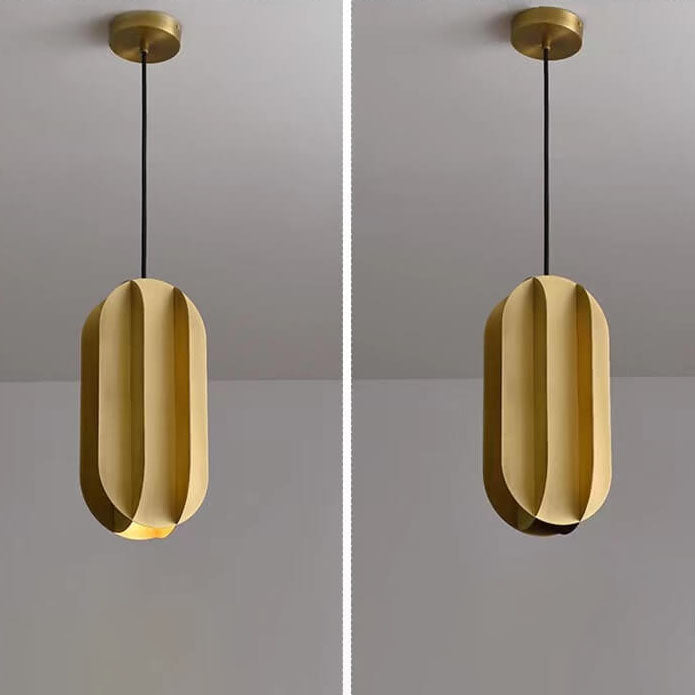 Modern Light Luxury Wrought Iron Copper Lantern 1-Light Pendant Light