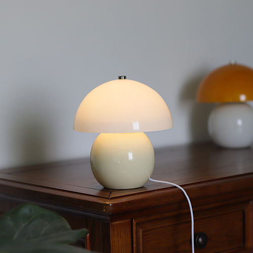 Nordic Vintage Glass Mushroom Ceramic LED Table Lamp