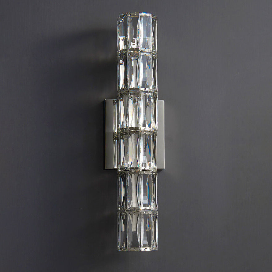 Moderno Lujo Plata Cristal Columna Aplique de Pared con 3/4/6 Luces 