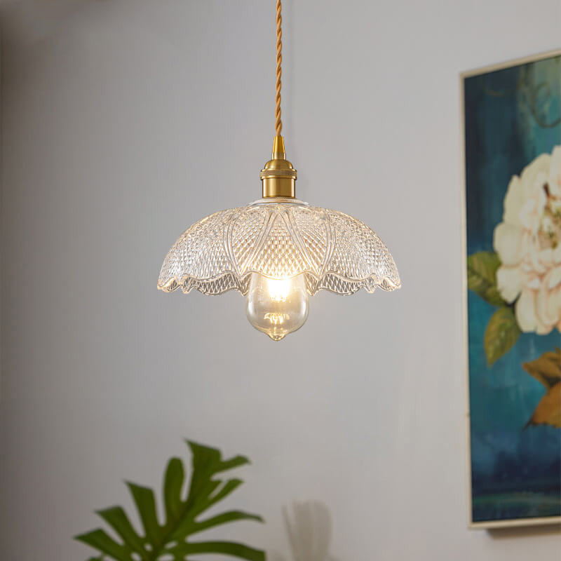 Nordic Textured Glass 1-Light Pendant Light