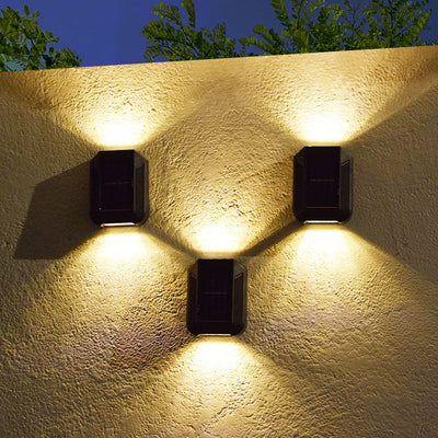 Lampe d'applique murale de jardin imperméable à LED avec capteur de contrôle de lumière solaire extérieure 