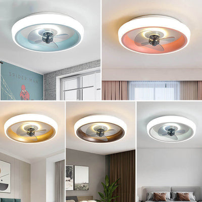 Simple Modern Acrylic Lightweight LED Flush Mount Fan Light