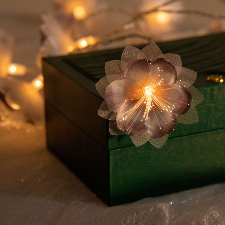 Guirlandes lumineuses décoratives à LED avec fleurs en fibre optique créatives 