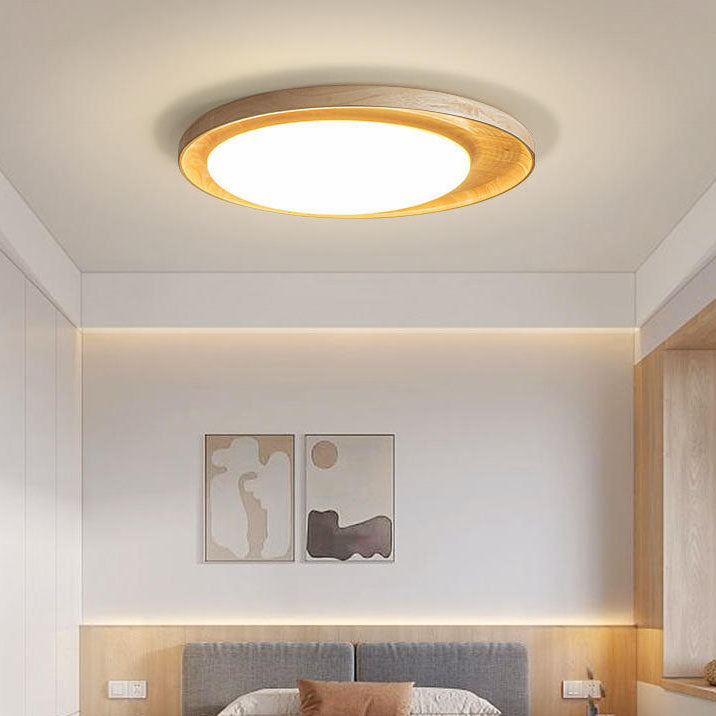 Japanese Minimalist Round Slim LED Flush Mount Ceiling Light