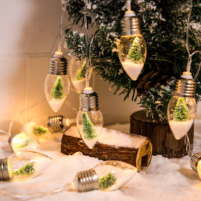 LED Bouteille à Souhaits Ampoule Arbre de Noël Neige Boîte à Piles Guirlande Lumineuse Décorative 