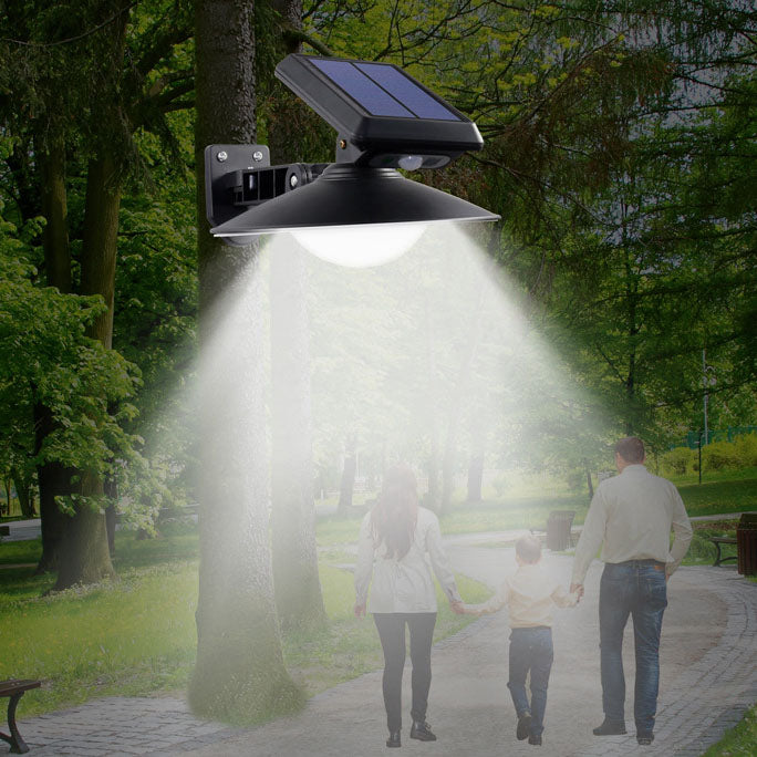 Solar Outdoor Round Cone Waterproof Patio LED Wall Sconce Lamp