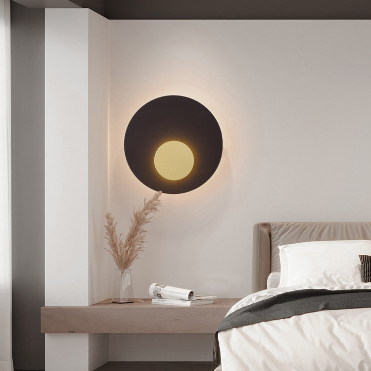 Moderne minimalistische Eisenrunde flache LED-Wandleuchte für das Schlafzimmer 