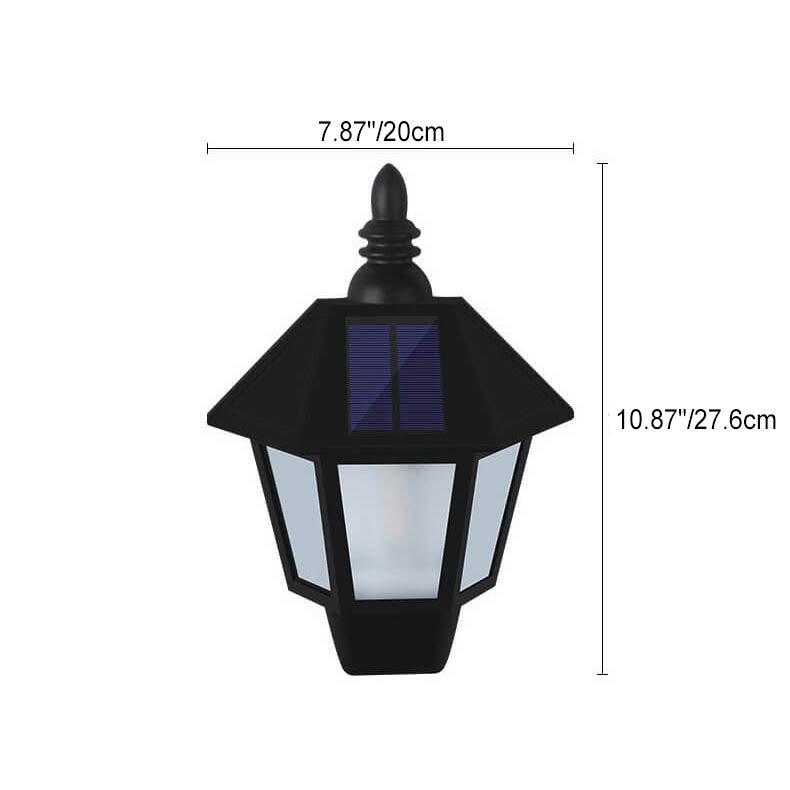 Modern Minimalist Solar Hexagonal ABS PC LED Waterproof Outdoor Wall Sconce Lamp