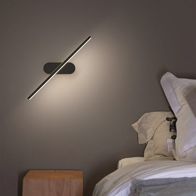 Nordic Minimalist Copper Linear LED Rotatable Wall Sconce Lamp