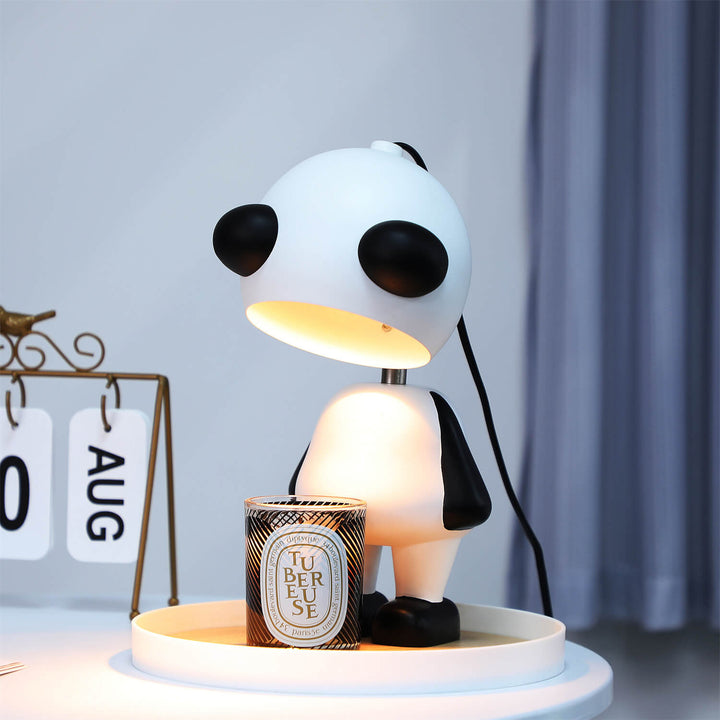 Lampe de Table en Résine Panda Créatif avec 1 Lumière pour Faire Fondre la Cire 
