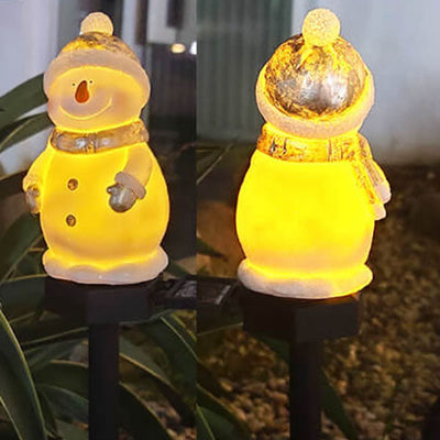 Solar Christmas Resin Snowman Outdoor Garden Decoration Lawn Landscape Light