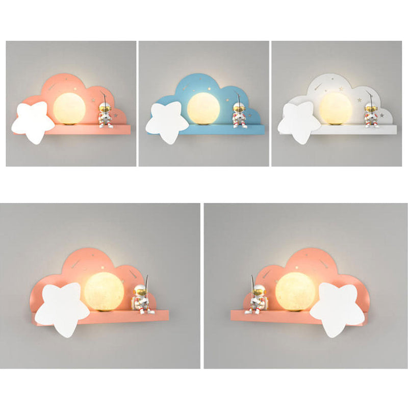Childlike Creative Moon Astronaut Design LED Wall Sconce Lamp