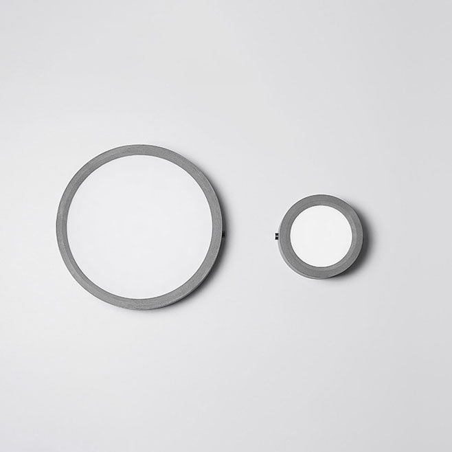 Modern Minimalist Round Cement LED Flush Mount Ceiling Light