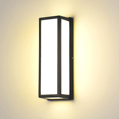 Outdoor Patio Square Pole Aluminum Acrylic LED Waterproof Wall Sconce Lamp