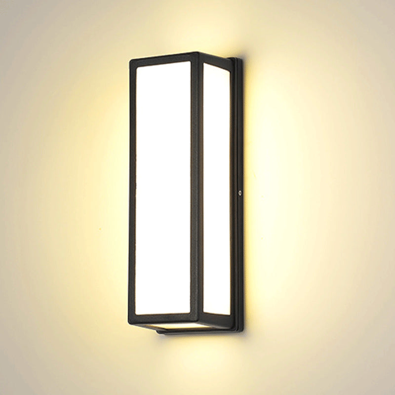 Outdoor Patio Square Pole Aluminum Acrylic LED Waterproof Wall Sconce Lamp