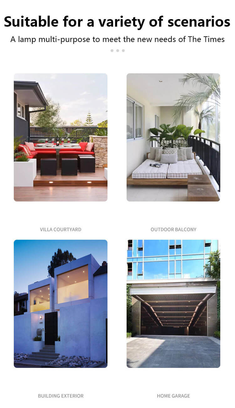 Modern Minimalist Rectangular Plastic LED Solar Outdoor Waterproof Wall Sconce Lamp For Outdoor