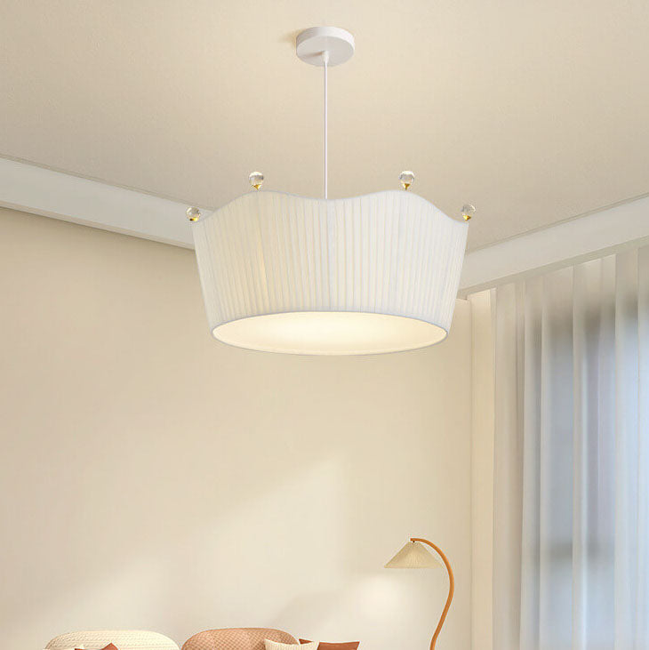 Modern Minimalist Creative Crown Hardware Fabric 5-Light Island Light Chandelier