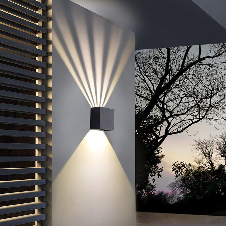 Modern Pure Black Waterproof Aluminum Dimmable Angle Square LED Outdoor Wall Sconce Lamp