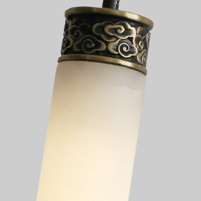 Modern Luxury Marble Column Brass 1-Light Pendant Light