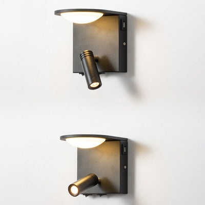 Modern Simple Square USB Spotlight Rotating LED Wall Sconce Lamp