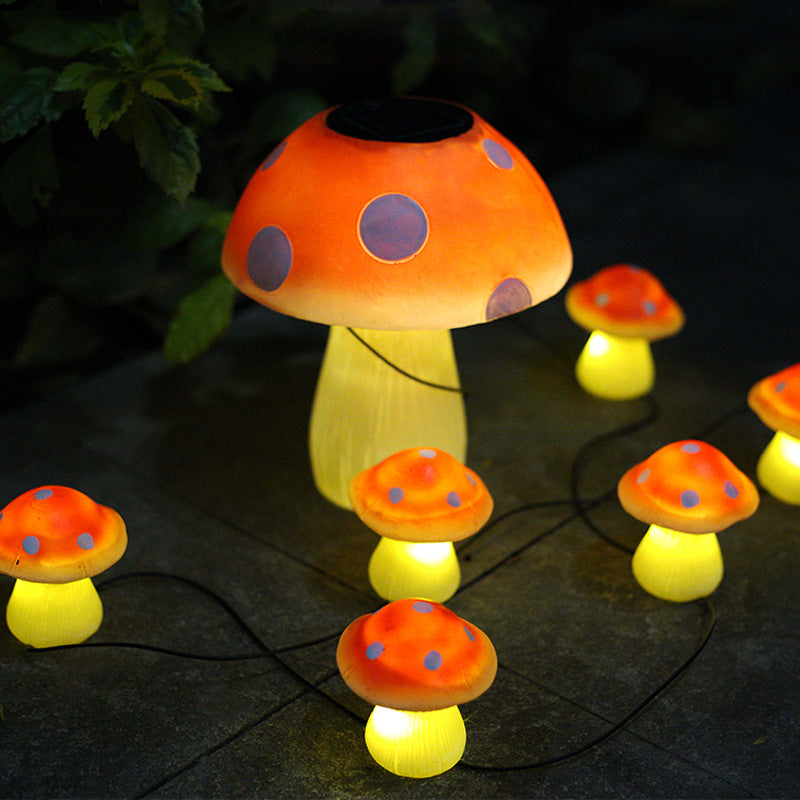Moderne kreative bunte Pilz-Solar-Outdoor-wasserdichte LED-Gartenlichterkette 