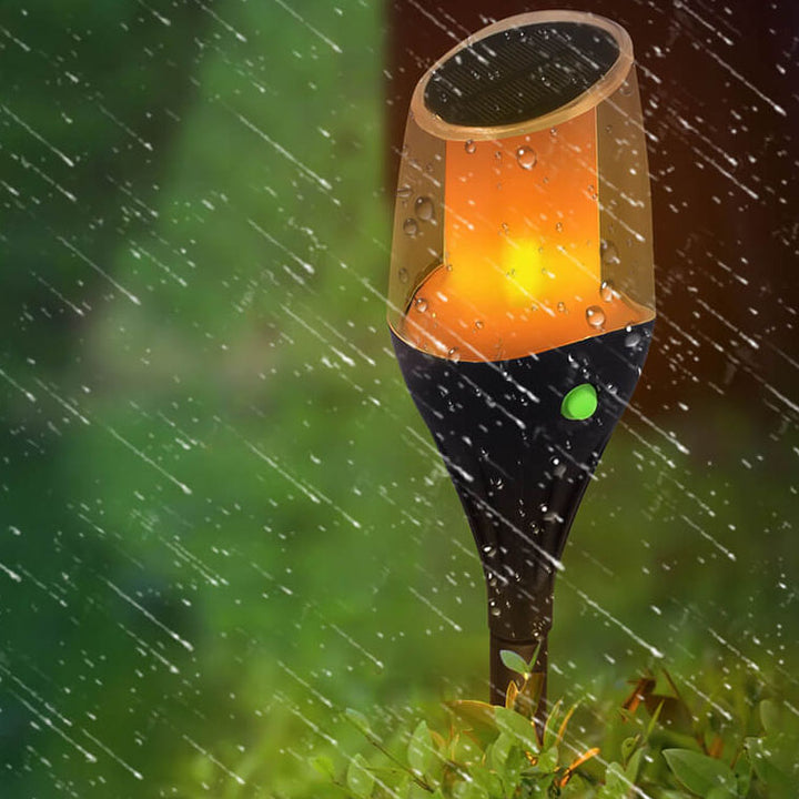 Modern Minimalist ABS PC Solar Outdoor Torch Design Waterproof LED Patio Lawn Ground Insert Landscape Light