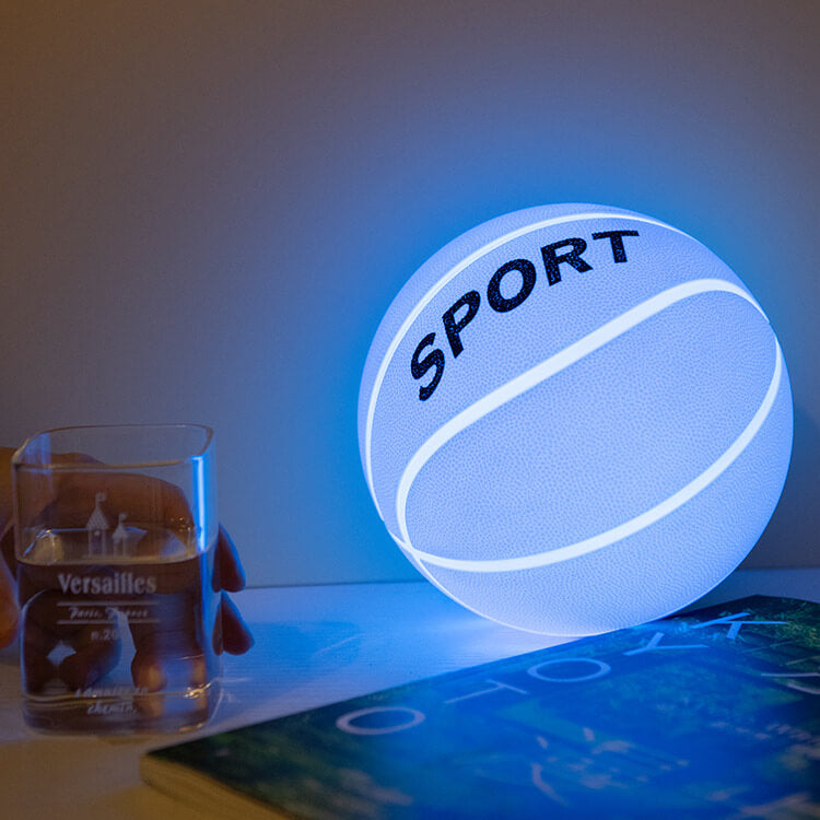 Lumière de nuit LED en silicone créative pour basketball, lampe de table à chargement USB 