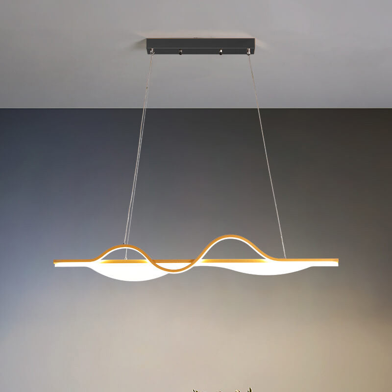 Nordic Minimalist Curved Line Long Island Light LED Chandelier