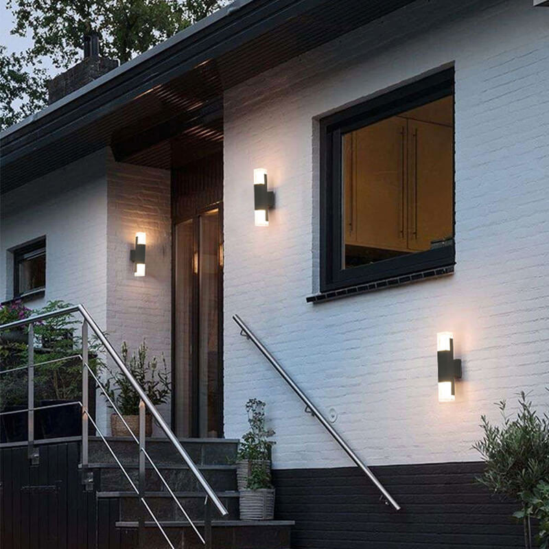 Modern Minimalist Square Column Induction Outdoor Waterproof LED Wall Sconce Lamp