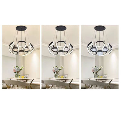 Nordic Creative Orb Twisted Lines Island Light  LED Chandelier