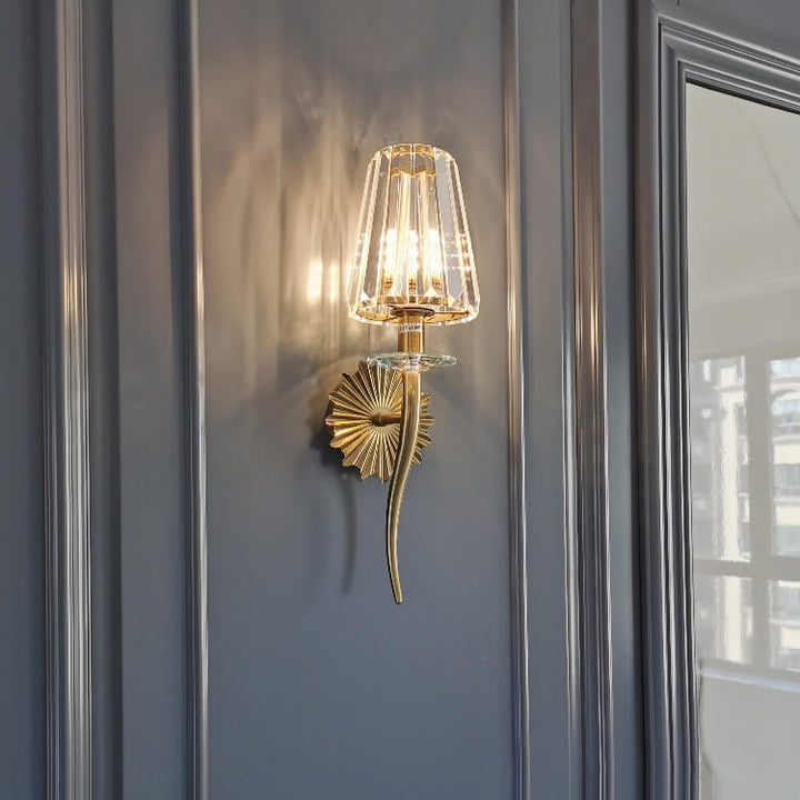 European Light Luxury Hardware Glass 1-Light Wall Sconce Lamp