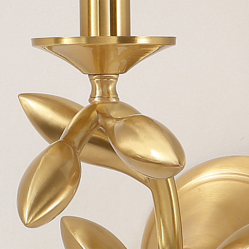Applique murale 1 lumière avec abat-jour en tissu et cadre finition or moderne pour chambre 