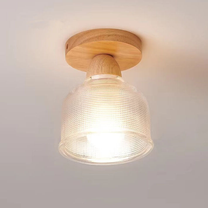 Lustre semi-encastré 1 lumière en verre simple japonais 